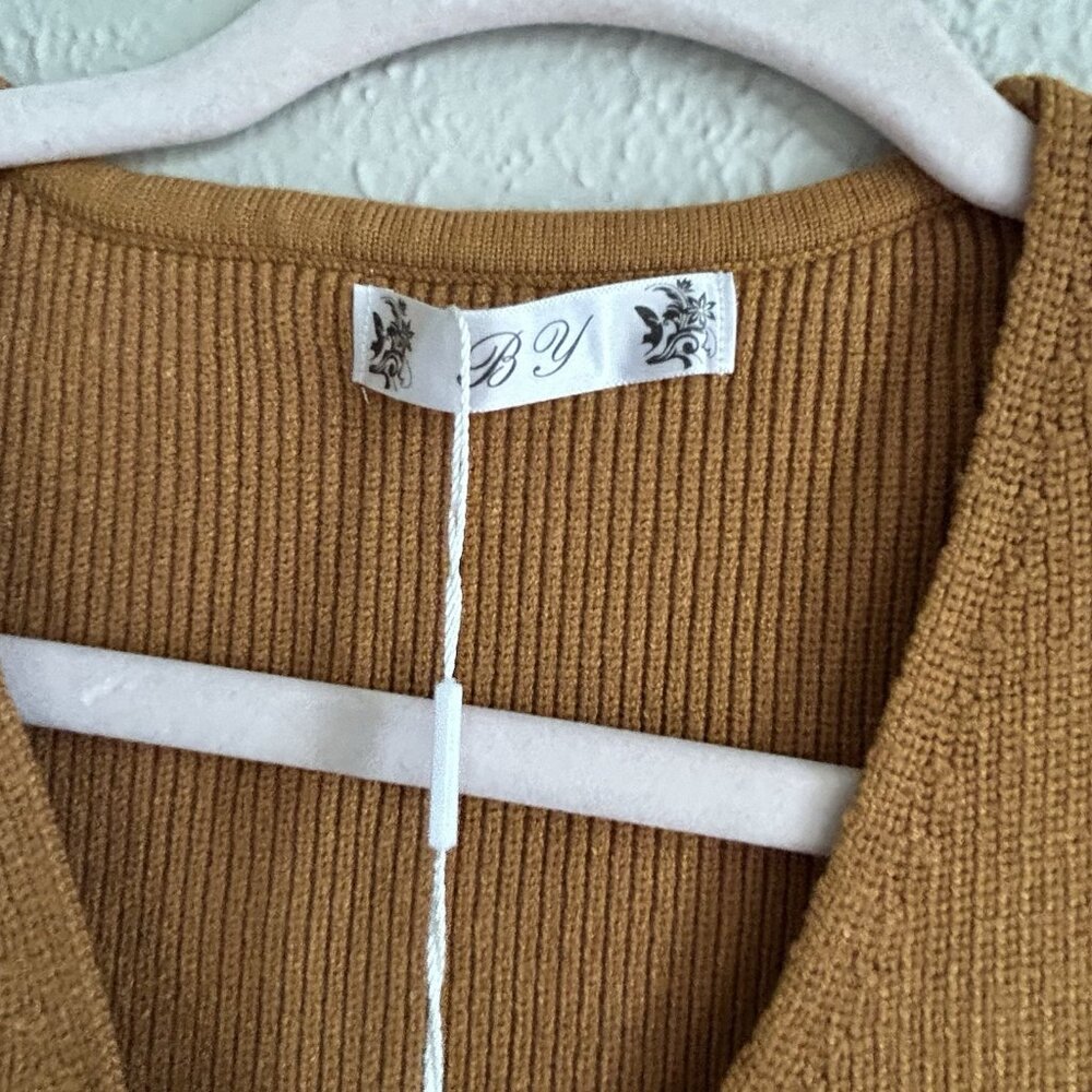 Knit Sweater dress classic wrap Midi Minimalist City modest minimalist preppy - Picture 12 of 13